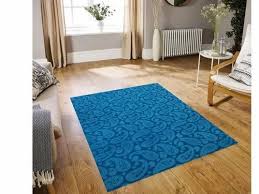 cotton dhurrie rug yoga mat carpet blue