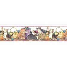 35 Wallpaper Border With Cat Pattern