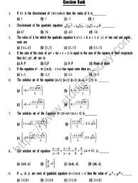 Jee Mathematics Quadratic Equation Mcqs