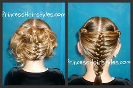 This tutorial is incredibly clear and well illustrated! Mermaid Fin Braid And Updo Hairstyle Hairstyles For Girls Princess Hairstyles