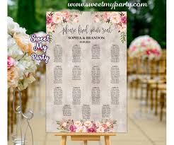Boho Wedding Seating Chart Floral Wedding Seating Plan Design 031