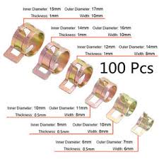 Details About 100 Pcs 10 Sizes Autos Spring Clip Fuel Oil Water Hose Pipe Tube Clamp Fastener