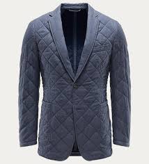 Quilted Smart Casual Jacket Grey Blue Checked