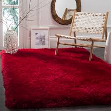 red indoor solid area rug in the rugs