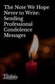 sending professional condolence messages
