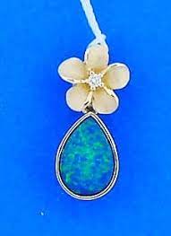 denny wong plumeria opal pendant slide