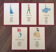 Details About Diy Handmade Wedding Table Plan Cards Disney Theme Loose Seating Chart Cards