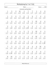 Multiplying By 7 Worksheets 99worksheets