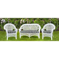 Rectangular Wicker Cushion Set