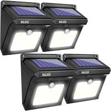 Baxia Technology Solar Lights Outdoor Wireless 28 Led Solar Motion Sensor Lights Waterproof Security Lights For Outdoor Wall 400lm 4 Packs