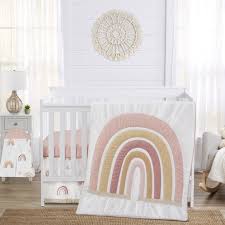 boho rainbow baby girl nursery crib