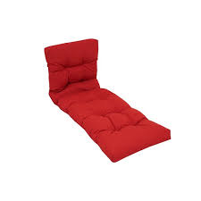 Red Patio Chaise Lounge Chair Cushion