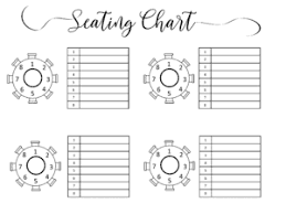 wedding seating chart editable pdf