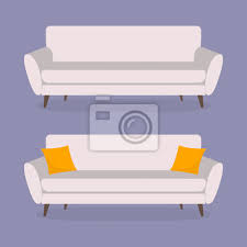 Sofa Icon Set Couch With Cushion Or
