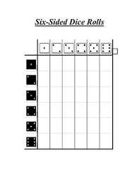 Blank Chart For Six Sided Dice Rolls By My Math Stuff Tpt
