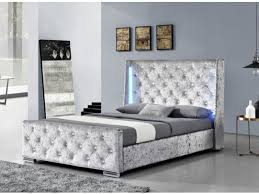 Silver Velvet Led Bed Frame By Sleep Design