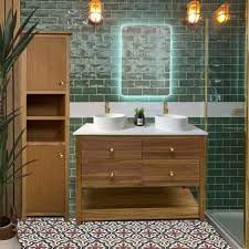 Reeded Oak Large Bathroom Vanity Unit