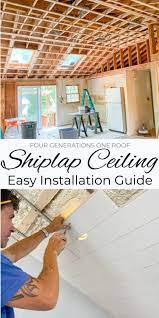 Easy Shiplap Ceiling Installation In