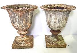 cast iron garden urns irish antique