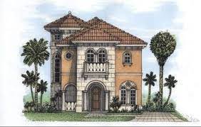 Bed Mediterranean House Plan For Narrow Lot