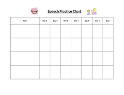 Speech Weekly Practice Chart