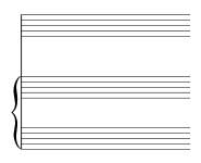 Blank Piano Staves With A Staff For A Solo Instrument