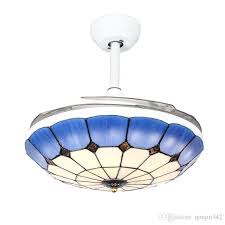 36w Tiffany Ceiling Fan Lamp Blue Multi