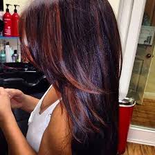 Red streaks say you're not someone to take seriously. Black Hair Burgundy Highlights Hairstyles Vip