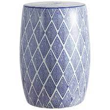 Blue White Ceramic Drum Garden Stool