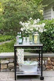 a simple outdoor bar cart for