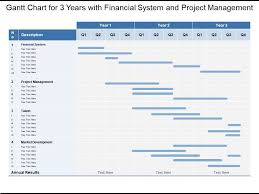 Gantt Chart For 3 Years With Financial System And Project