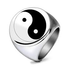 yin yang chinese tai chi symbol rings
