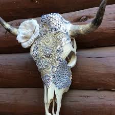 Animal Skull Decor Painted Cow Skulls