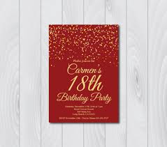 Are you searching for 18th birthday invitation png images or vector? Any Age And Color 18th Birthday Invitation Printable Gold Etsy Printable Birthday Invitations 80th Birthday Invitations Birthday Invitations