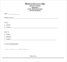 free printable doctor excuse template
