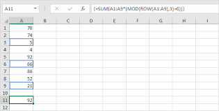 sum every nth row in excel in simple