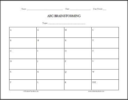 Abc Brainstorming Graphic Organizer Seating Chart