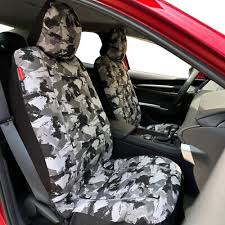 Tactical White Camo Seat Covers Canvas