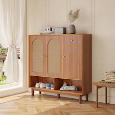 wooden shoe storage cabinet with 3