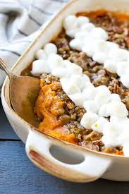 If your oven is full, make your sweet potatoes in the crockpot instead submitted by: Sweet Potato Casserole With Marshmallows Dinner At The Zoo