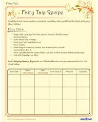 Fairy Tale Recipe Free Fairy Tale Writing Worksheet For