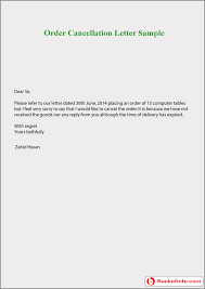 Cancel Ein Letter Template Order Cancellation Letter Sample Free