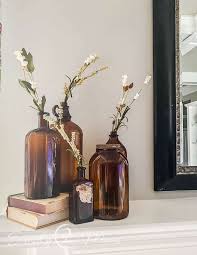 how to use vintage amber bottles in