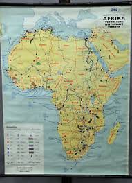Details About Vintage Wall Chart Geography Map Africa Administration Economy Traffic