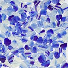 Blue Matte Beach Glass Mosaic 12x12x1
