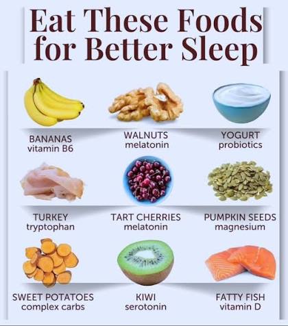 🍴 Eat Your Way to Better Sleep! 🍒🍌🥝🍗 Struggling to get a good night's rest? What you eat could make a real difference. Choosing foods rich in sleep-supporting nutrients like magnesium, tryptophan,