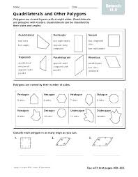 Quadrilateral Classification Worksheet Kookenzo Com