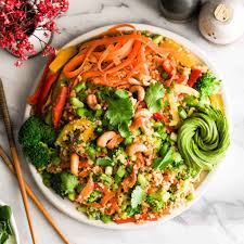 Asian Quinoa Salad With Peanut Dressing Joyfoodsunshine