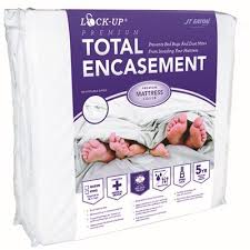 These encasements are designed to keep bed bugs from nesting in and infesting mattresses. Jt Eaton Part 83kgenc Jt Eaton Lock Up Polyester King Size Standard Total Mattress Encasement For Bed Bug Protection Mattress Pads Covers Home Depot Pro