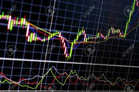 Stock Exchange Trade Chart Bar Candles Macro Close Up Shallow